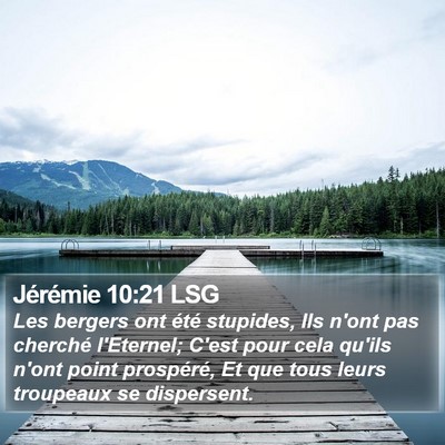 Jérémie 10:21 LSG Bible Verse Image