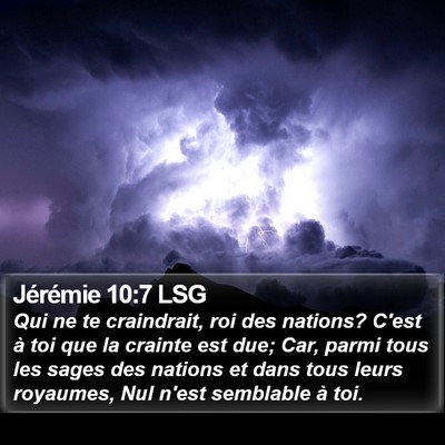 Jérémie 10:7 LSG Bible Verse Image