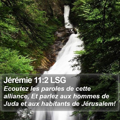 Jérémie 11:2 LSG Bible Verse Image