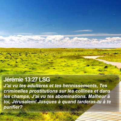 Jérémie 13:27 LSG Bible Verse Image