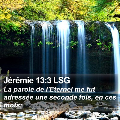 Jérémie 13:3 LSG Bible Verse Image