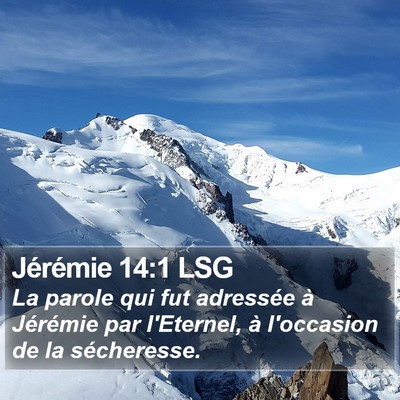Jérémie 14:1 LSG Bible Verse Image