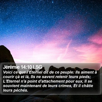 Jérémie 14:10 LSG Bible Verse Image