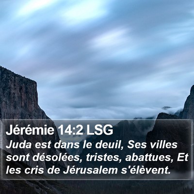 Jérémie 14:2 LSG Bible Verse Image