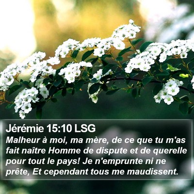 Jérémie 15:10 LSG Bible Verse Image
