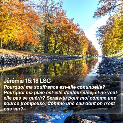 Jérémie 15:18 LSG Bible Verse Image