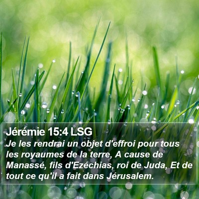 Jérémie 15:4 LSG Bible Verse Image