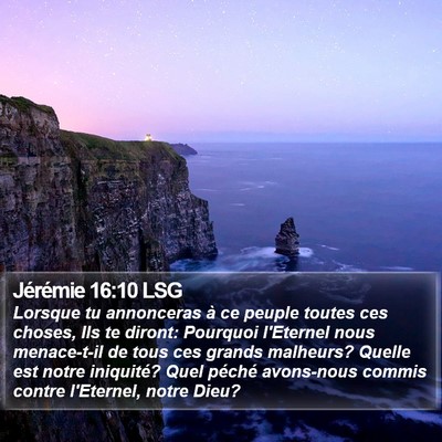 Jérémie 16:10 LSG Bible Verse Image