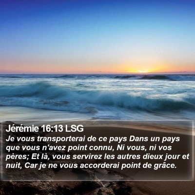 Jérémie 16:13 LSG Bible Verse Image