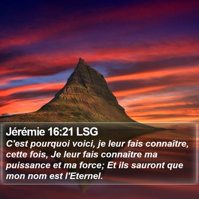 Jérémie 16:21 LSG Bible Verse Image