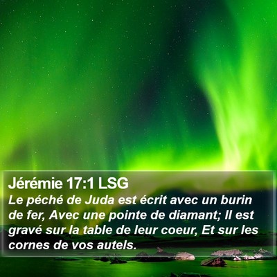Jérémie 17:1 LSG Bible Verse Image