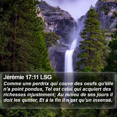 Jérémie 17:11 LSG Bible Verse Image