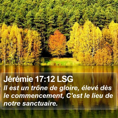 Jérémie 17:12 LSG Bible Verse Image
