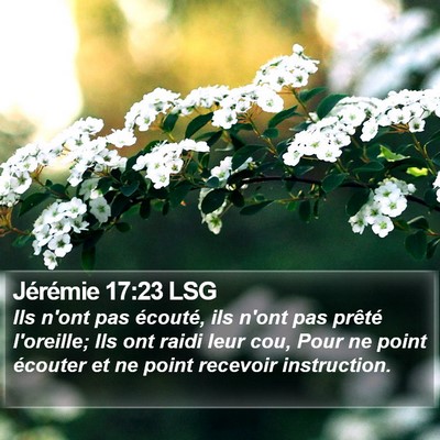 Jérémie 17:23 LSG Bible Verse Image