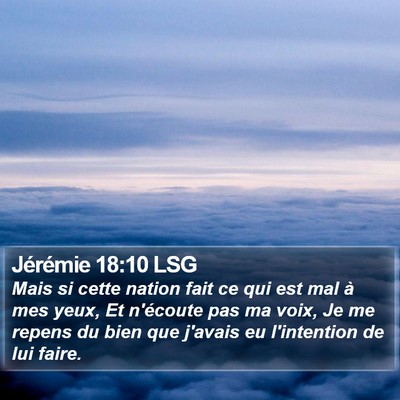 Jérémie 18:10 LSG Bible Verse Image