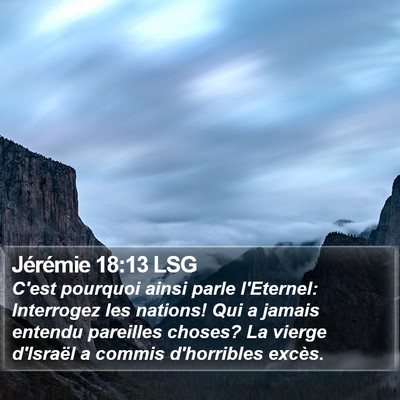 Jérémie 18:13 LSG Bible Verse Image