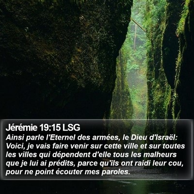 Jérémie 19:15 LSG Bible Verse Image