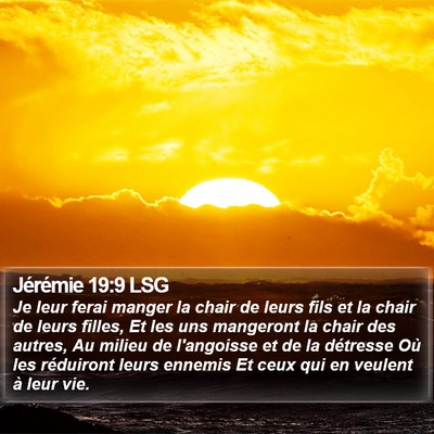 Jérémie 19:9 LSG Bible Verse Image