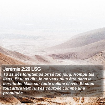Jérémie 2:20 LSG Bible Verse Image