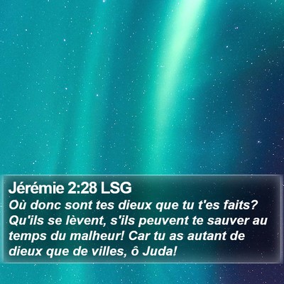 Jérémie 2:28 LSG Bible Verse Image