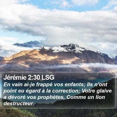 Jérémie 2:30 LSG Bible Verse Image