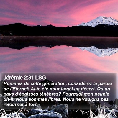 Jérémie 2:31 LSG Bible Verse Image