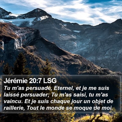 Jérémie 20:7 LSG Bible Verse Image