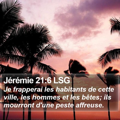 Jérémie 21:6 LSG Bible Verse Image