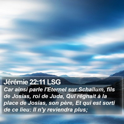 Jérémie 22:11 LSG Bible Verse Image