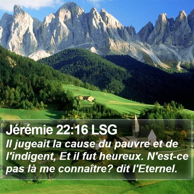 Jérémie 22:16 LSG Bible Verse Image