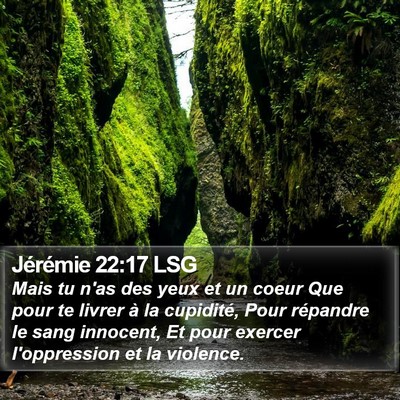 Jérémie 22:17 LSG Bible Verse Image