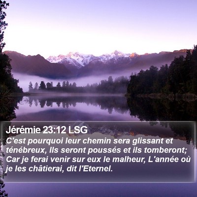 Jérémie 23:12 LSG Bible Verse Image