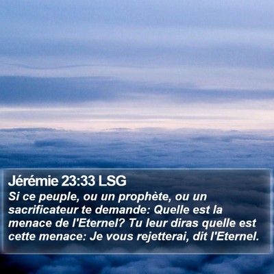 Jérémie 23:33 LSG Bible Verse Image