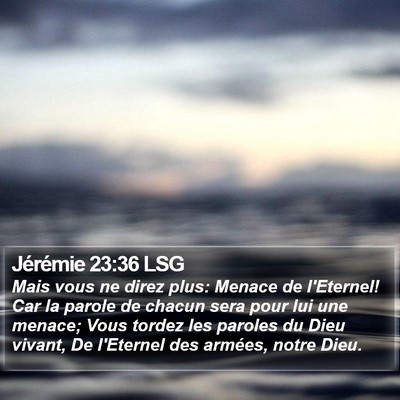 Jérémie 23:36 LSG Bible Verse Image