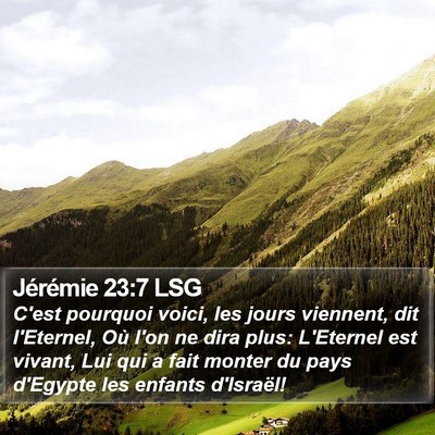 Jérémie 23:7 LSG Bible Verse Image