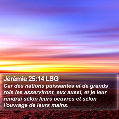 Jérémie 25:14 LSG Bible Verse Image