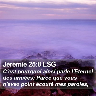 Jérémie 25:8 LSG Bible Verse Image