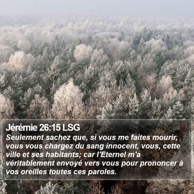 Jérémie 26:15 LSG Bible Verse Image