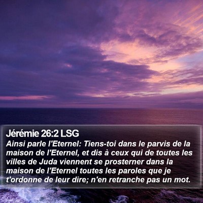 Jérémie 26:2 LSG Bible Verse Image