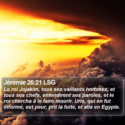 Jérémie 26:21 LSG Bible Verse Image