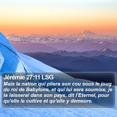 Jérémie 27:11 LSG Bible Verse Image
