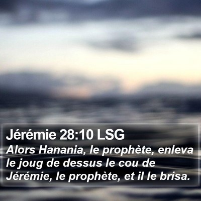 Jérémie 28:10 LSG Bible Verse Image