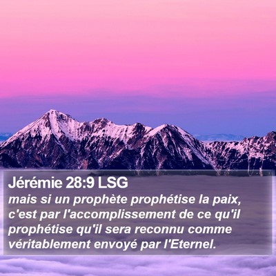 Jérémie 28:9 LSG Bible Verse Image