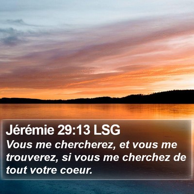 Jérémie 29:13 LSG Bible Verse Image