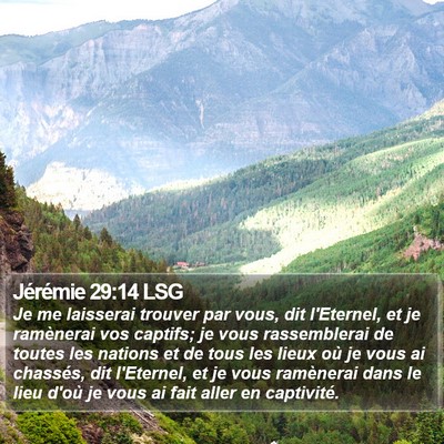 Jérémie 29:14 LSG Bible Verse Image