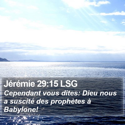 Jérémie 29:15 LSG Bible Verse Image