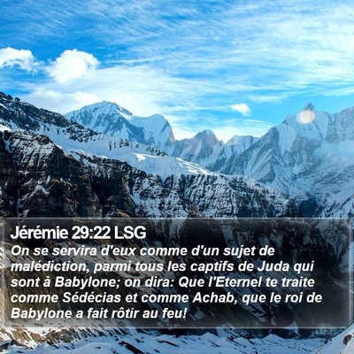 Jérémie 29:22 LSG Bible Verse Image