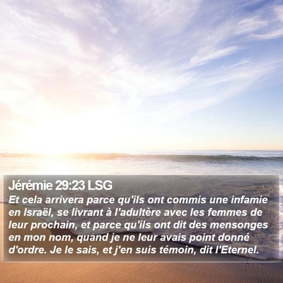 Jérémie 29:23 LSG Bible Verse Image