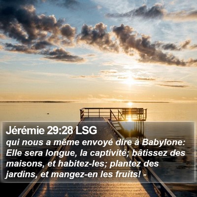 Jérémie 29:28 LSG Bible Verse Image