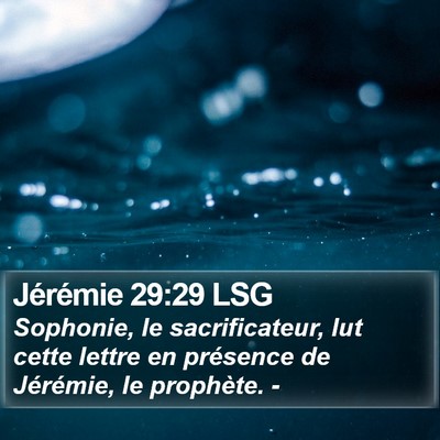 Jérémie 29:29 LSG Bible Verse Image